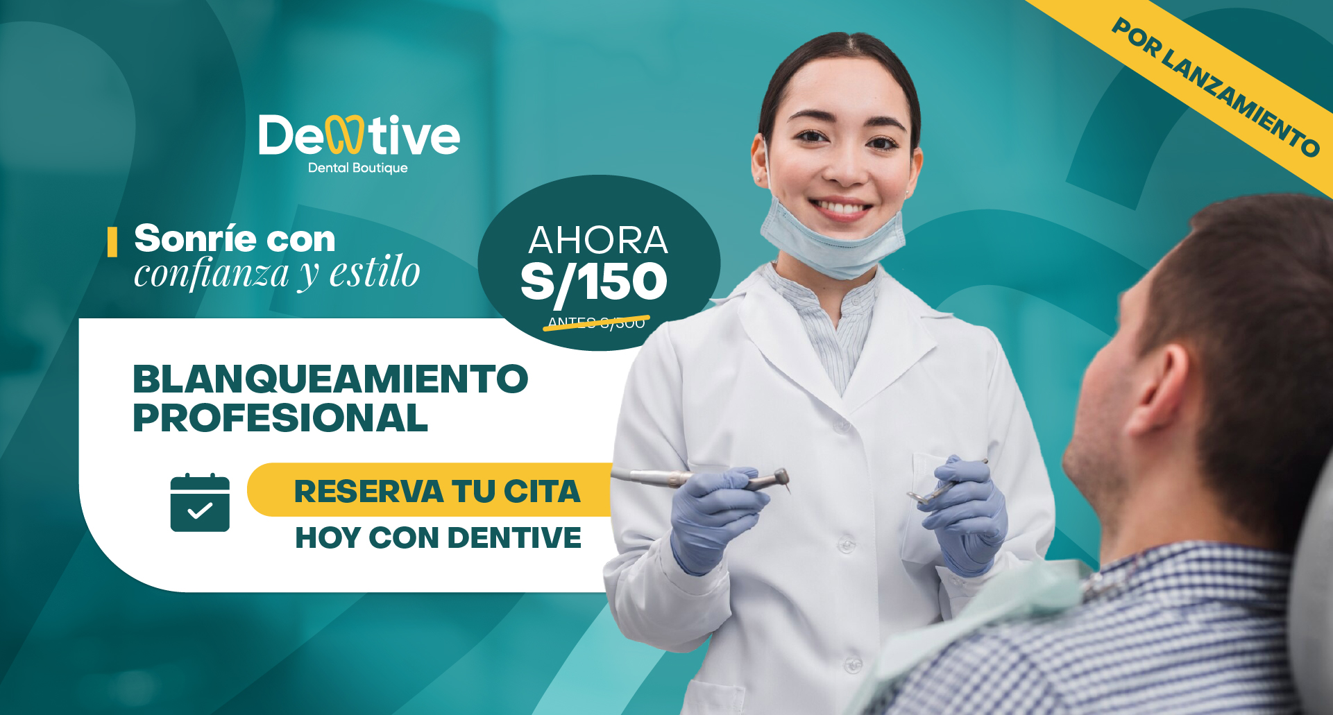 Blanqueamiento Profesional - Sonríe con confianza y estilo, ahora S/150, reserva tu cita hoy con Dentive